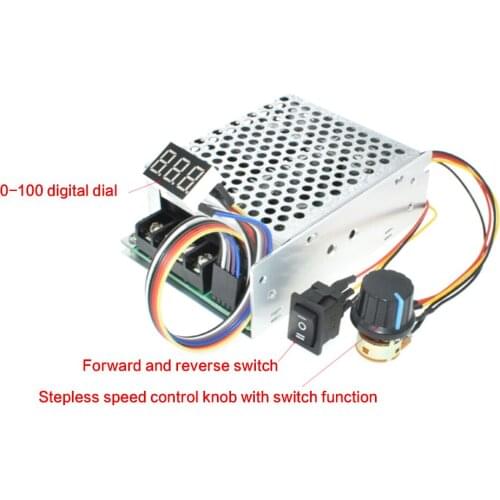 1PC Digital Display 0~100% adjustable DC 10-50V 40A DC Motor Speed Controller PWM 12V 24V 48V 2000W MAX 60A Reversible