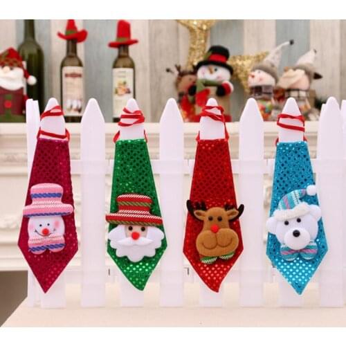 4 Pcs/lot Adult Childrens Christmas Costume Decoration Creative Gift Christmas Sequins Tie Christmas Decorations
