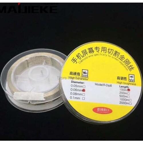 5PCS MAIJIEKE 100M 500M 1000M 0.05mm 0.06mm 0.08mm Mobile Screen High Hardness Special Wire Cutting Line LCD Screen Separation