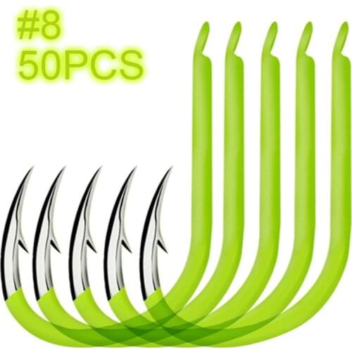 50pcs Fishing Hooks Carbon Steel Carp Fishing Hooks Glow In Night Fly Fishhooks Fishing Accessories Pesca
