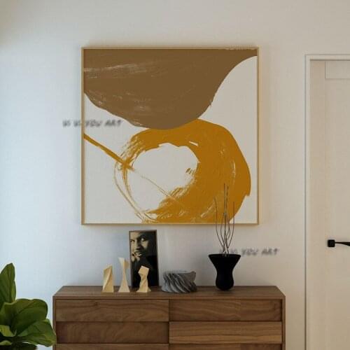 Abstract Oil Painting Contemporary Geometry Minimalist 100% Handmade Wall Art On Canvas Modern For Living Room Bedroom