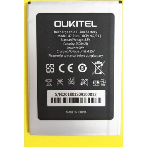 AZK New 2500mAh U7 PLUS battery for Oukitel U7 PLUS Mobile Phone Battery Replacement