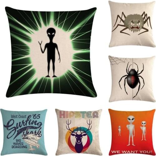 Cushion Cover Halloween Cute Devil Vampire Ghost Bats Pillow Case Cover Home Decorative For Sofa Car Seat Throw Pillows 45*45cm