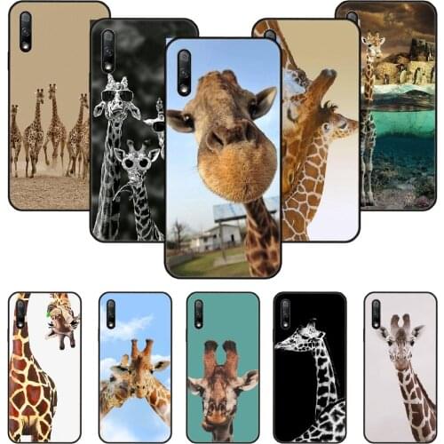 Phone Case For Huawei Honor 9X 10 9 20 8X 8A 8S 7X 7A i A Pro Play Lite Black Cover Shell Trend Back Fashion Giraffe animal