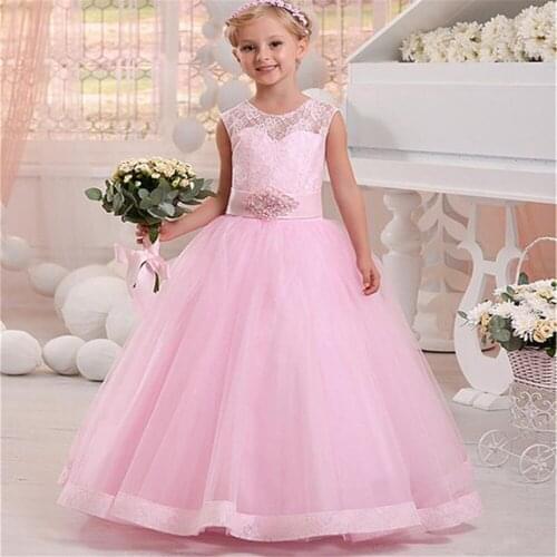 Flower Girl Dresses for Wedding Lace Girls Pageant Gown Kids First Communion Princess Dresses