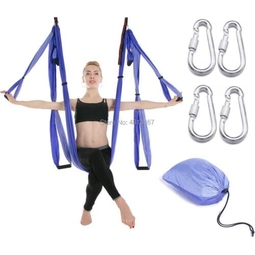 6 Handles Yoga Hammock Anti-gravity Aerial Yoga Swing Set Decompression Fitness Training Inversion Exercises