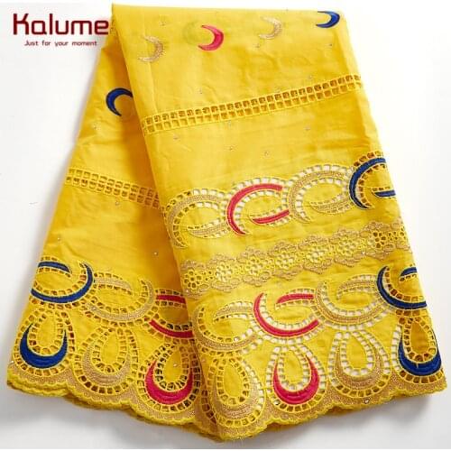 Kalume African Lace Fabric 2021 Nigerian Cotton Lace Fabric Embroidery Swiss Voile Lace Fabric For Party Dress Lace Fabric H2341