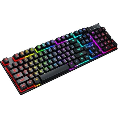 T20 Keyboard Computer Colorful Backlit Office Character Luminous Single Keyboard