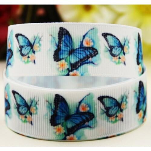 22mm 25mm 38mm 75mm Butterfly Cartoon printed Grosgrain Ribbon party decoration 10 Yards X-03813