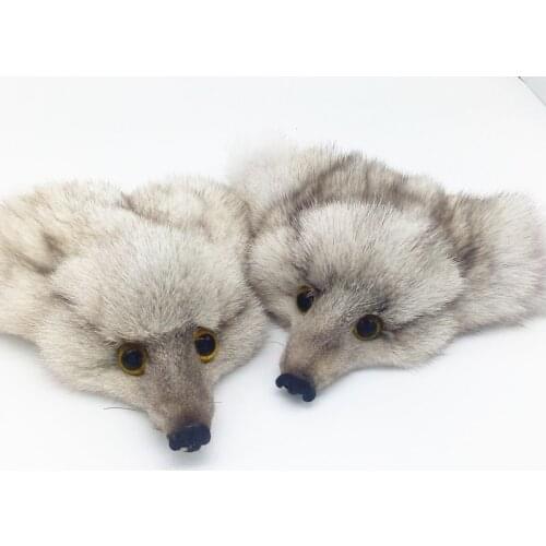 The foxs head ornaments The fox modelling real fox fur for DIY Wearing shoes bag