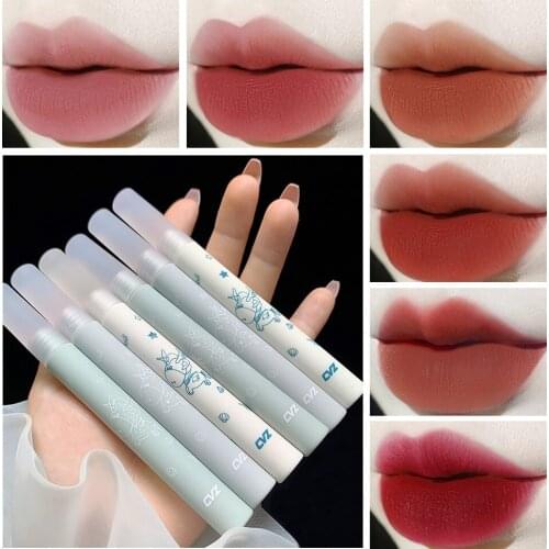 6 Colors Matte Velvet Lip Gloss Waterproof Long-Lasting Liquid Lipstick High Pigmented Lip Makeup Gift for Friends