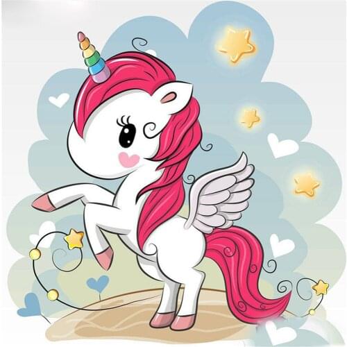 Cartoon Rainbow Unicorn Horse Animal DIY 11CT Embroidery Cross Stitch Kits Craft Needlework Set Printed Canvas Room