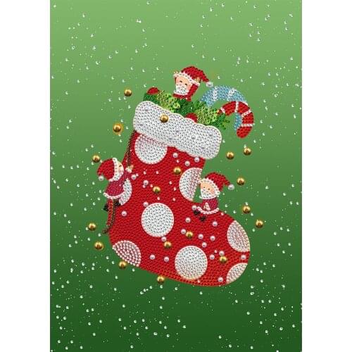 5D DIY Diamond Painting Christmas Stocking Partially Shaped Rhinestone Set Embroidery Mosaic Rhinestone Home Decoration