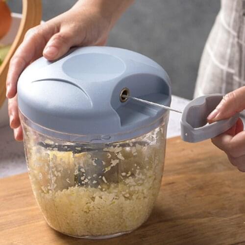 New Drawstring Vegetable Cutter Garlic Press Manual Ginger Garlic Crusher Chopper For Meat Fruit Cutter Kitchen Accessories