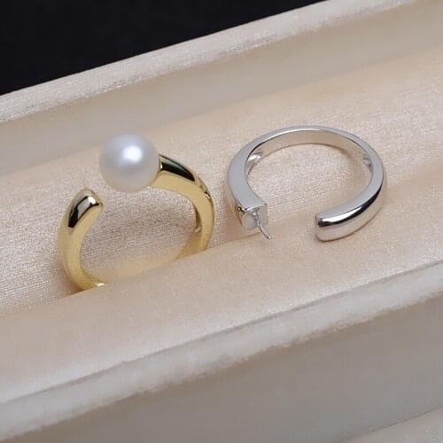 New Trendy 925 Sterling Silver Adjustable Finger Ring Base Settings Findings Jewelry Parts Fittings Accessories for Beads