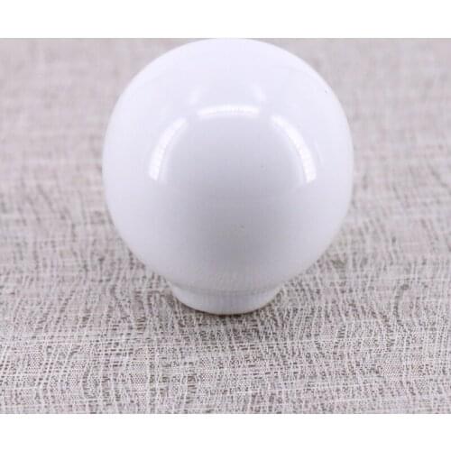 New 32mm White Ball Ceramic Kitchen Cabinet Knobs Solid Dresser Pulls Closet Door Handles Warderob Cupboard Pulls 10PCS