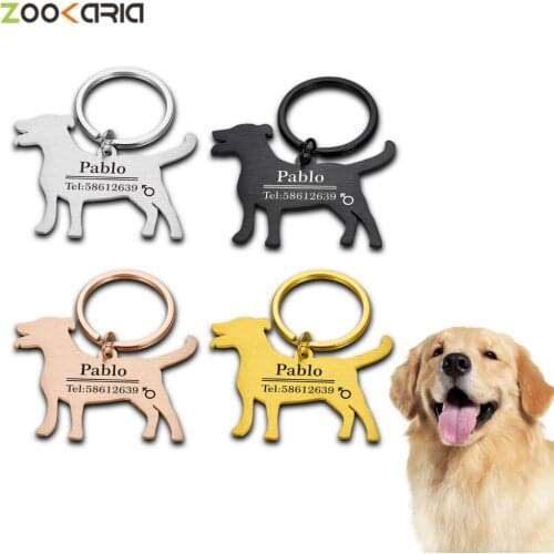 Personalized Pet Cat Dog ID Tag Collar Accessories Custom Engraved Necklace Chain Charm Supplies for Dog Tag Name Products