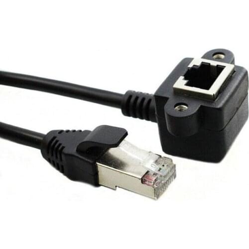 Angled 90 Degree 8P8C FTP STP UTP Cat5 RJ45 with screw Lan Ethernet Network Extension Cable