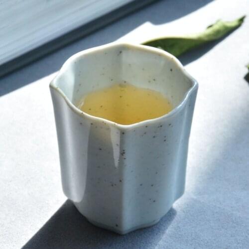 Handmade Coarse Pottery Small Tea Cup Water Sand Glaze Ceramic Tea Cup Smelling Cup Kung Fu Tea Set Tea Cup Master Cup Teacups