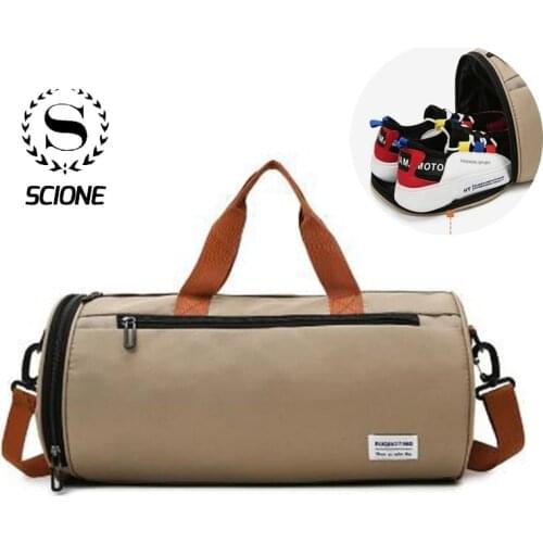 Scione Women Gym Fitness Bags for Man Mens Waterproof Nylon Travel Swim Sac De Sport Outdoor Shoulder Hand bag Dry Wet ShoeK147