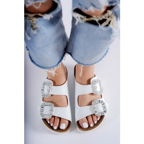 Slippers Women Slides Buckled Leather Summer Flip Flops 2021 Designer Femme Sandals Luxury Colorful Shoes Ladies Made in Turkey