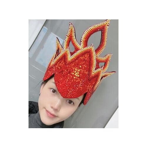 Rhinestone Flame Hat Folk-custom Cap