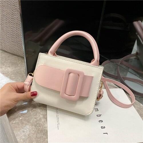 New Women Contrast Color Crossbody Bag 2021 Summer Underarm PU Leather Womens Designer Handbag Small Shoulder Messenger Bag