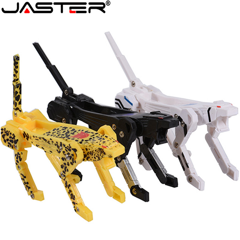 JASTER Hot sale plastic toy USB Flash Drive pen drive 64GB 32GB 16GB U disk pendrive 4GB 8GB memory stick Transformers robot Dog
