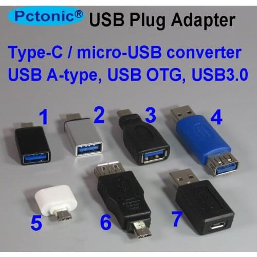 PCTONIC Type-C USB OTG adapter to micro-USB type-A USB3.0 female to male converter phone USB cable for flash Drive huawei
