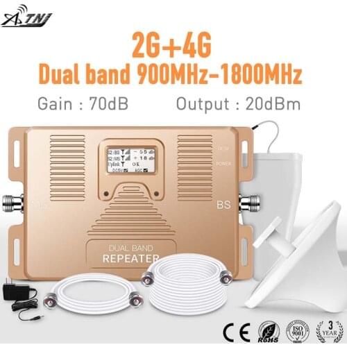 Full Smart GSM Tele2 2G 4G Cellular Signal Booster dual band 900&1800mhz signal amplifier/ repeater kit for Voice and date RU