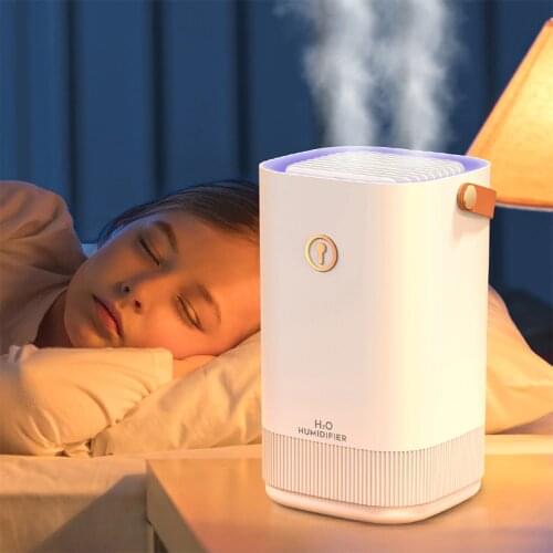 3.3L Large-Capacity Dual-Nozzle Air Humidifier Silent Ultrasonic Adjustable Cold Fog Aroma Diffuser LED Atmosphere Night Light
