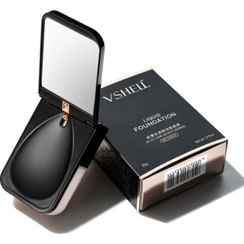 Moisturizing Foundation with Mirror Natural Brightening Makeup BB Cream Oil-control Full Coverage Liquid Waterproof CC Cream