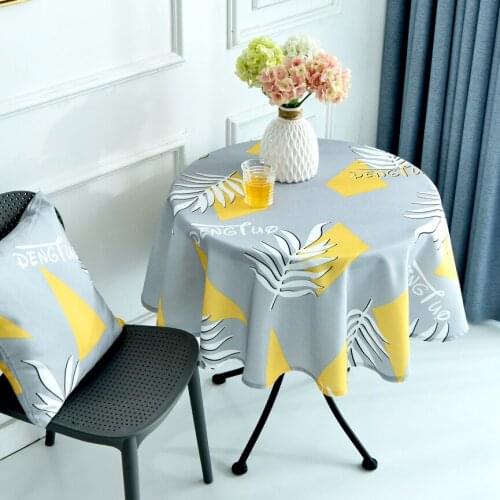 Waterproof Polyester Round Tablecloth Nordic Geometric Kitchen Tablecloths Dining Table Cloth Home Table Cover For Parties