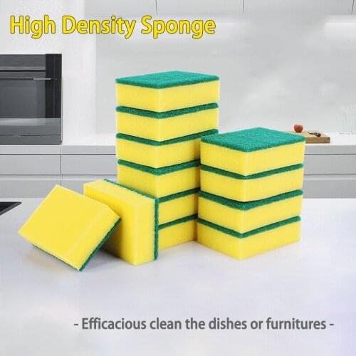 10pcs/lot Double Sides High Efficient Scouring Pad Dish Towels Cloth Cleaning Brush Kitchen Rag Strong Decontamination Household