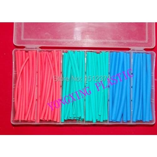 170pcs /lot pvc heat shrink tube ratio 2:1 sleeving 20pcs/set 2.5mm 3.5mm 5.0mm three size three color mixed