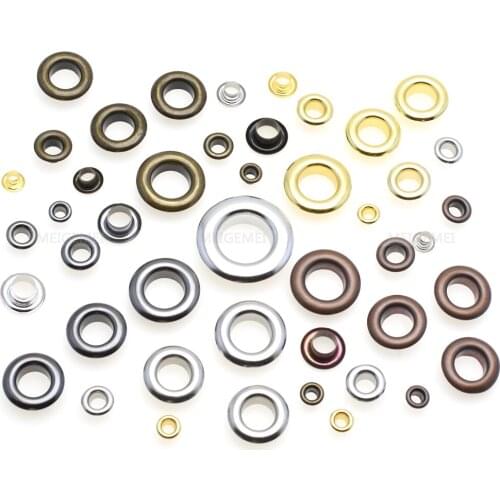 200pcs/pack Metal Eyelets Grommets 10MM 13MM for Leather Craft DIY Scrapbooking Shoes Fashion Practical Accessories