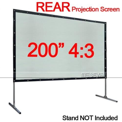 200 Inch 4:3 Portable Translucent PVC Rear/Behind/Back Projection Screen Fabric Curtain for Any Home Theater Indoor or Outdoor