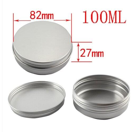 50PCS/LOT Free shipping 100g Aluminum Jars 100ml silver Tin 100g Cosmetic Containers Crafts Pots ZKH77