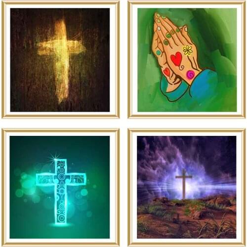 5D DIY Diamond Painting Jesus Cross Religion Christianity Square/Round Diamond Embroidery Cross Stitch Kit Home Decoration Gift