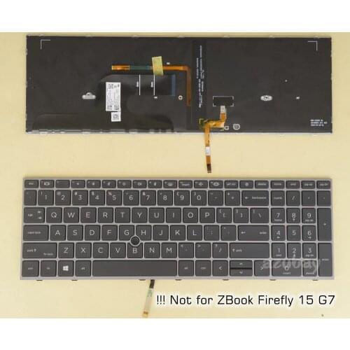 US Keyboard For HP Zbook fury 15 G7, 9Z.NHNBC.101 NSK-X01BC LK132WW1A00 Backlit With Pointer
