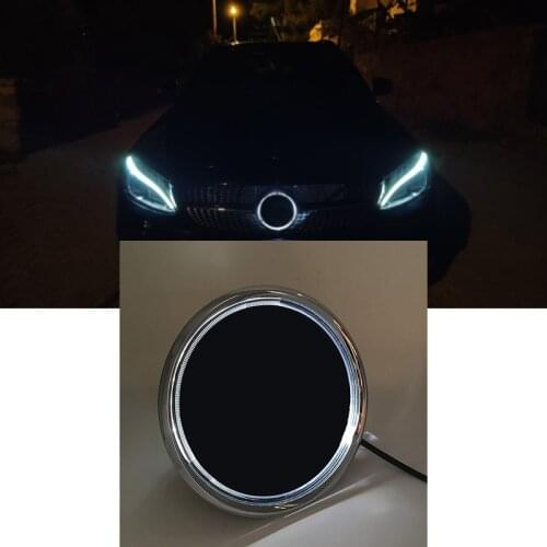 Car Front Mirror Star Emblem LED Illuminated Logo for Mercedes Benz W205 C E R ML GL GLA CLA CLS White Light Led Car Accessories