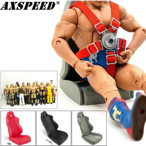 AXSPEED RC Car Seat Belt Driver Sport Seats Action Figure for 1:10 Axial Wraith SCX10 TRX4 Simulation Driver Figure Seat Belt