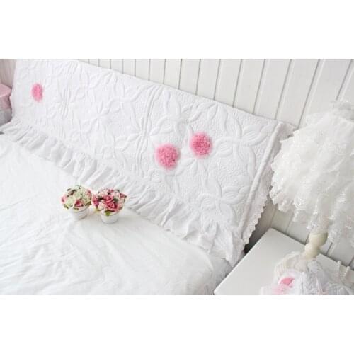White Classic Bow Pink Crystal hang feng mian-Layer Bed Cover Pure White Lace Edge Bedside Dust Cover