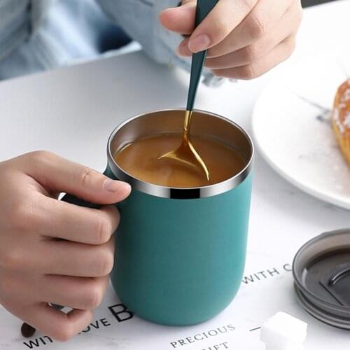 Coffee Tea Milk Cups Stainless Steel Mug Simple Coffee Cup Insulated Large Capacity Milk Container Drinkware