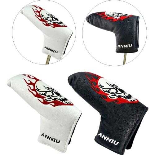 Golf Blade Putter Headcover Club Head Covers Protector Magnetic Closure Golfer Equipment PU Plush Club Accessories Gift