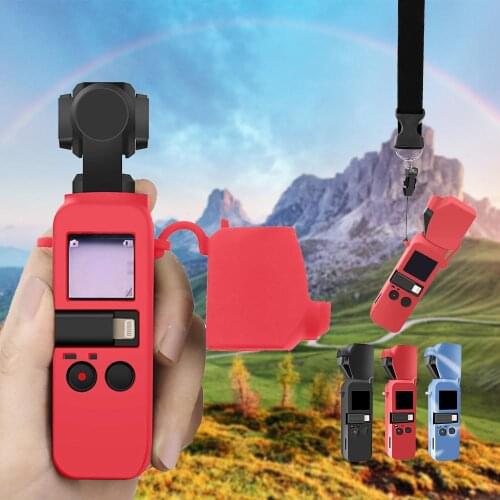 For DJI OSMO POCKET Protector Set Soft Silicone Case Cover with Neck/Wrist Strap Lanyard for Osmo Pocket Handheld Gimbal