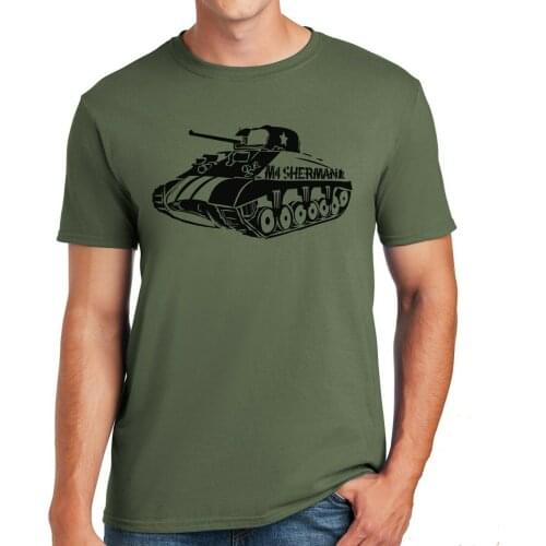 M4 Sherman TANK T-shirt WW2 World War Vehicle Mens summer cotton o-neck t-shirt VARIOUS SIZES