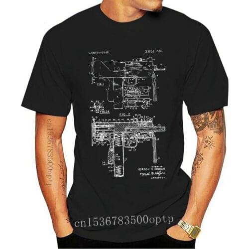 Tees Uzi T-Shirt Open-Bolt Blowback Operated Submachine Guns Gift Idea 2020 New Men Loose Clothes Cheap Tees Shirts