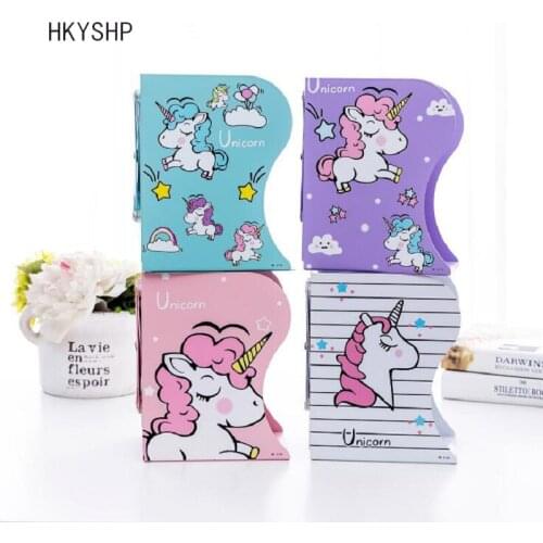 HKYSHP Creative cute metal retractable book stand Unicorn folding cartoon student bookend school stationery office supplies
