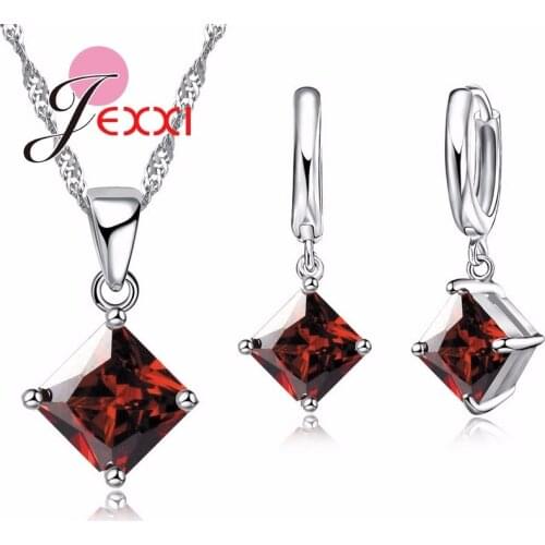 Fine Bridal Jewelry Sets For Wedding Women 925 Sterling Silver Pendants Necklace Earrings Set Top Quality